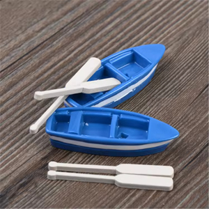 Miniatura de <span class=keywords><strong>Barco</strong></span> de Resina Azul con Remos Dobles, Modelo de Mini <span class=keywords><strong>Barco</strong></span> para Decoración de Micropaisajes, Escenas de Playa y Océano - Product Image 5