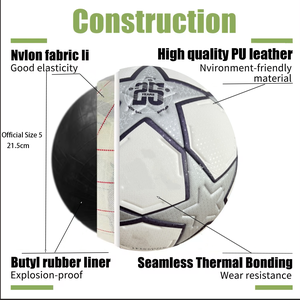 Palloni da <span class=keywords><strong>calcio</strong></span> 2026: Pallone Star Ball in stock, palloni da <span class=keywords><strong>calcio</strong></span> color argento-grigio, <span class=keywords><strong>schema</strong></span> classico, pallone da <span class=keywords><strong>calcio</strong></span> di alta qualità per partite - Product Image 3