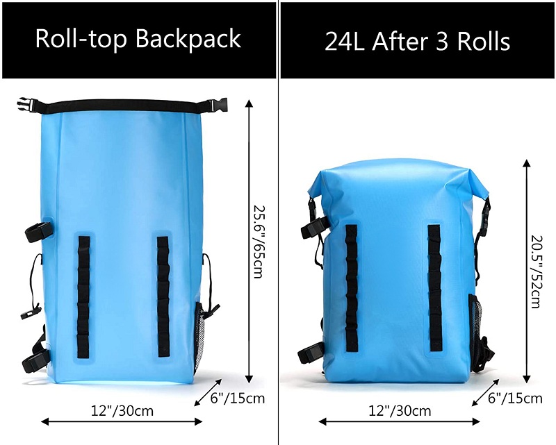 New Stylish PVC Dry Bags Tarpaulin IPX6 Waterproof Backpack With Roll-Top Closure