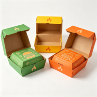 Boîte à burger pliable biodégradable et écologique, très résistante, en carton blanc mat, avec logo personnalisé, résistante à la graisse, livraison rapide - Vente chaude