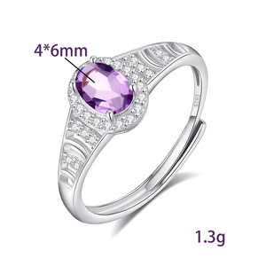 8 Factory 4*6mm Oval Cut Natural Stone <b>Rings</b> 925 Sterling Silver High Quality amethyst Yellow <b>Crystal</b> jewelry for Women - Product Image 6