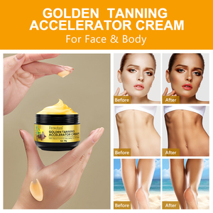 Crema aceleradora de <span class=keywords><strong>bronceado</strong></span> dorado orgánico Natural de 50g al por mayor, bronceador instantáneo, crema de solárium autobronceadora <span class=keywords><strong>Facial</strong></span> sin sol corporal - Product Image 4
