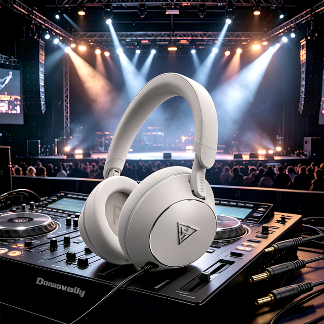 DOQAUS Handy 1Over Ear Headphones with Wired Microphone Monitor Headset for Studio and Motorcycle