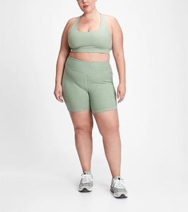 Conjunto de Sujetador deportivo de talla grande, pantalones cortos de cintura alta sin transparencias con estampado de animales para entrenamiento atlético, bicicleta, Yoga, con bolsillos, 2 piezas - Product Image 1