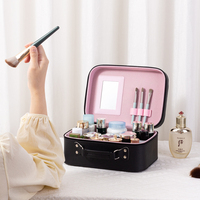 Trousse de Maquillage Grande Capacité de Luxe, Boîte de Rangement de Bureau Portable, Valise de Voyage pour Cosmétiques