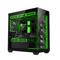 AntarcChill New Mid Tower Pc Case Computer Gaming Cases and Towers MATX Desk Casing Tempered Glass Computer Cabinet Chassis