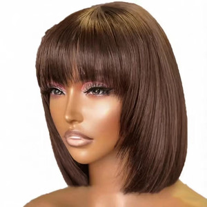 Pelucas estilo Bob al por mayor, baratas, con flequillo, esponjosas <span class=keywords><strong>y</strong></span> naturales, <span class=keywords><strong>de</strong></span> buena calidad para mujeres negras, precio al por mayor - Product Image 2