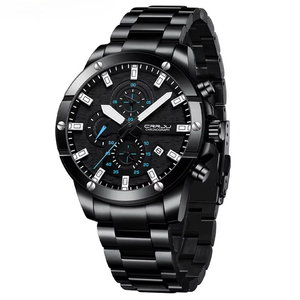 Montre chronographe sportive pour homme OEM ODM, étanche, avec aiguilles lumineuses, en acier inoxydable, calendrier, quartz - Product Image 4