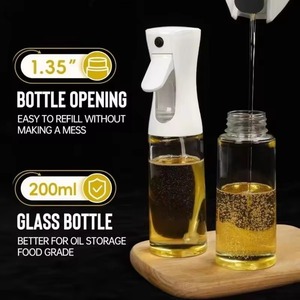 Bouteille pulvérisatrice haute pression en plastique 200ml 300ml 500ml, pulvérisateur à pompe, récipient cylindrique pour huile de cuisson et vinaigre de cuisine - Product Image 2