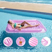 OEM PVC Écologique Matelas de bronzage gonflable flottant pour piscine, avec coussin, pour adultes et enfants, logo personnalisé, pour fêtes aquatiques