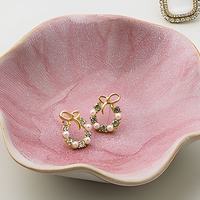 Plat en porcelaine de style japonais en forme de feuille de lotus 11-11,9 cm, plateau à bijoux moderne et minimaliste, plateau de rangement pour la maison, ornements, cadeaux