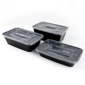 Pp Wegwerp Plastic Lunchbox Voedselcontainers Met Deksel Milieuvriendelijk Wegwerp