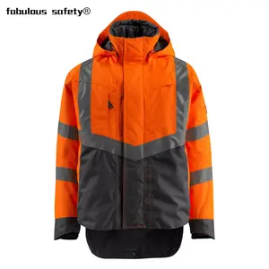 Custom Mens Work High Visibility Construction winter Jacket For Men Waterproof