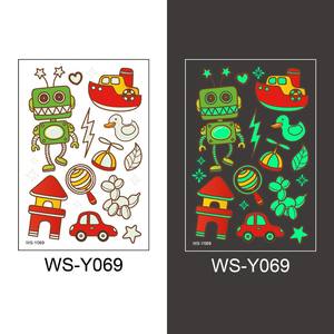 Tatuajes temporales brillantes para niños, impermeables, luminosos, estilo mixto, animales de dibujos animados, Robot, <span class=keywords><strong>tatuaje</strong></span>, dinosaurio, sirena, <span class=keywords><strong>tatuaje</strong></span>, pegatinas - Product Image 5