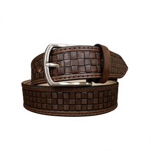 European Style Vintage Unisex Cow Hide Solid <b>Belt</b> with Steel Square Buckle Waterproof Eco-Friendly Custom Length - Product Image 3