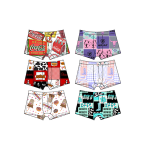 Calzoncillos bóxer de cuatro esquinas para niños, ropa interior infantil con estampado occidental, transpirable, de fibra de bambú/spandex - Product Image 1