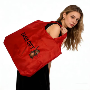 Bolsa de compras promocional plegable de poliéster reciclado personalizada - Product Image 1