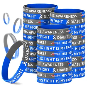 suppliers custom silicone rubber his fight is my fight bracelet community awareness campaigns waterproof stackable wristband