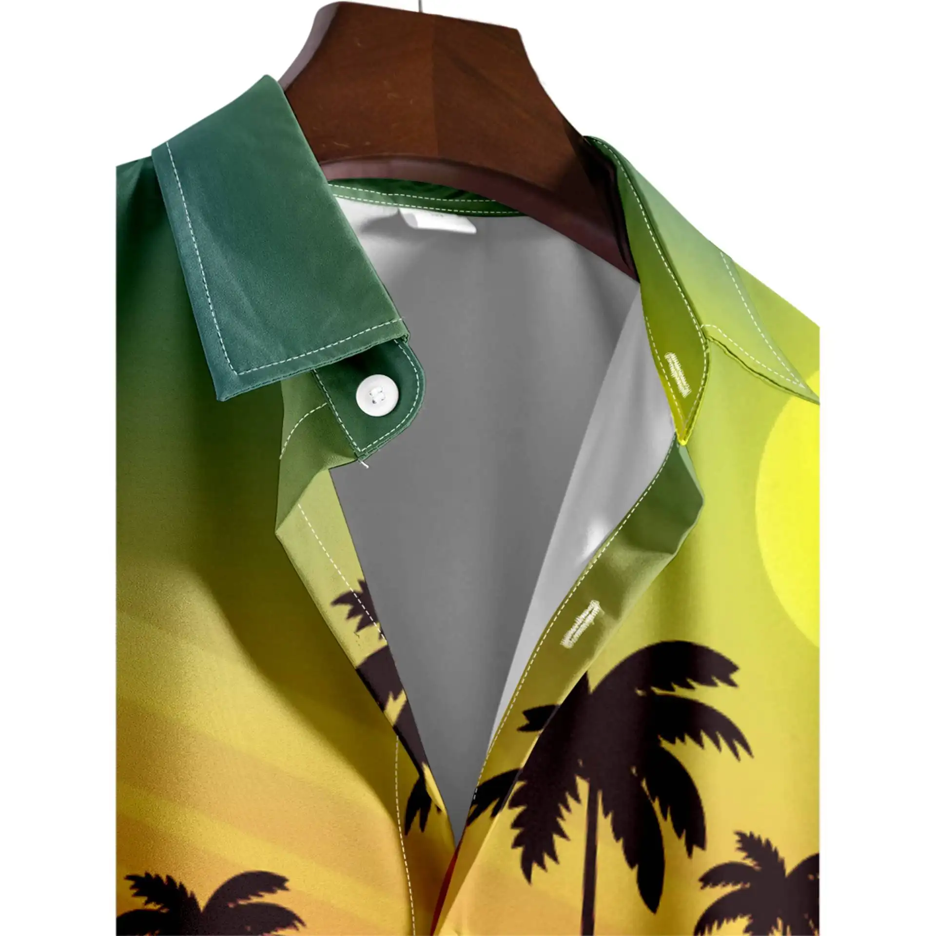 High Quality Print Quick Dry Custom Cuban Collar Linen Short Sleeve Silk Button Up Down Bowling Hawaiian Shirt Men'S Shirts
