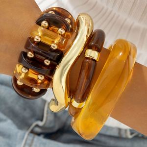 Pulsera Bohemia Exagerada de Acrílico con Cuentas, Conjunto de Brazaletes de Cadena Multicolor en Capas, Joyería de Moda para Mujer para Uso Diario y Fiestas - Product Image 5