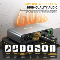 MAONO PS22 Professionnel Mixeur Audio Programmable Carte Son Externe Casque Moniteur pour Podcasting et Microphones