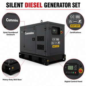 เครื่องกำเนิดไฟฟ้าดีเซลแบบสามเฟส ขนาด 100-250 KVA ความถี่ 50Hz ระบบเงียบพิเศษ พร้อมรีโมทคอนโทรล สำหรับใช้งานหลักและสำรอง - Product Image 5