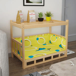 Cama Moderna para Perros de Madera Maciza, Casa para Mascotas con Forma Rectangular, Transpirable y Lavable - Product Image 4