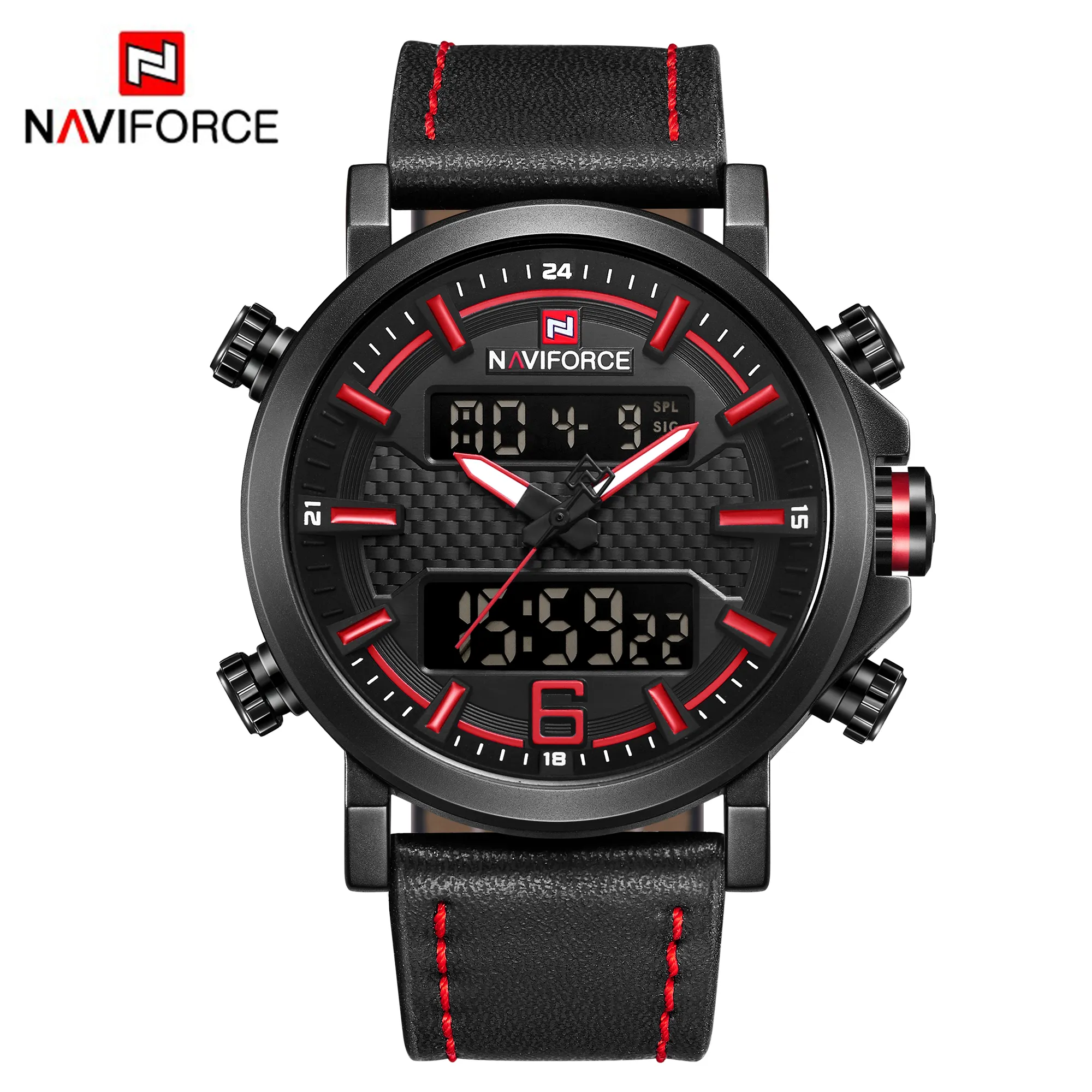 Fashion Men's Sport Watches LED Digital Quartz Fashion Casual Watch Multifunction Wristwatch For Men NAVIFORCE 9135