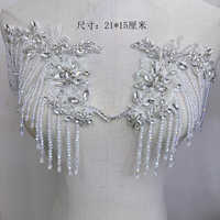 Applique de corsage 3D en strass de haute qualité, technique à coudre à dos plat pour sacs, vêtements, chaussures - Tissu, dentelle, verre scintillants