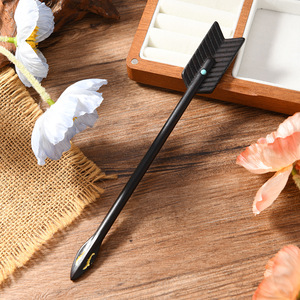 Nouvelle épingle à cheveux en bois d'ébène de style antique, en forme de bateau en paille et d'arc, pour Hanfu traditionnel, épingle à cheveux pour chignon quotidien - Product Image 4