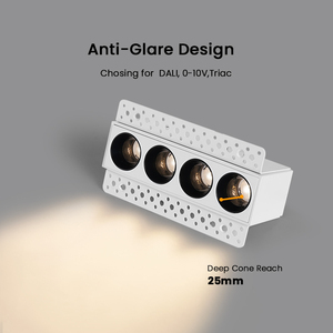 <strong>Aluminum</strong> <strong>Frame</strong> Mini Wall Washer <strong>Light</strong> LED Recessed Linear Down <strong>Lights</strong> Anti Glare <strong>Grille</strong> Downlight 12W Rectangular Spotlight - Product Image 5