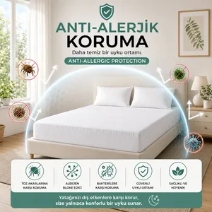 Protège-matelas imperméable Karden Flower en microfibre, drap-housse silencieux - Product Image 6