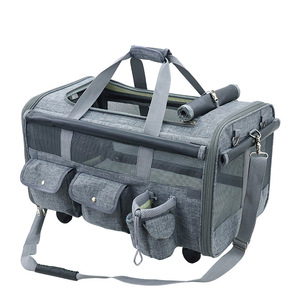 Portable Foldable <b>Pet</b> Travel <b>Carrier</b> Eco-Friendly Dog and Cat Tote Bag with Wheels and Zipper Closure for Outdoor Adventures - Product Image 6