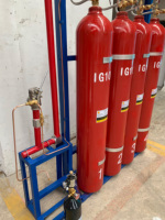 Équipement d'extinction d'incendie automatique haute efficacité 80L rouge IG100, système de suppression d'incendie