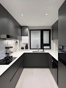 Cuisine moderne modulaire Huipinju sur mesure avec porte cannelée, garantie 5 ans, résistante à l'eau, cuisine complète - Product Image 4