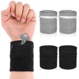 Portefeuille de poignet personnalisé avec logo, poche légère, bandeau absorbant la transpiration avec fermeture éclair pour la gym, le sport, la course à pied et la marche - Product Image 1