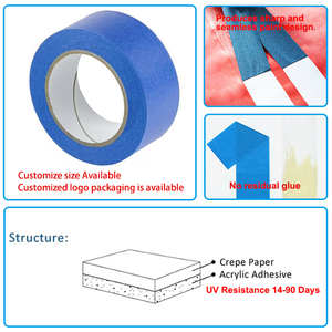 Tùy chỉnh với logo 48 Mét màu xanh trắng màu xanh lá cây màu đen Pre Giấy Washi họa sĩ mặt nạ Băng Jumbo cuộn cho bức tranh - Product Image 2