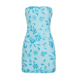 เดรสทรงดินสอประดับเลื่อมแบบเรียบหรูสำหรับผู้หญิง แขนกุด คอทรงหลอด เหมาะสำหรับงานปาร์ตี้ วันหยุดฤดูร้อน ชายหาด หรืองานราตรี - Product Image 6