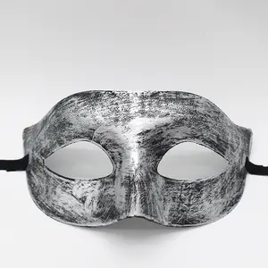 Männer Frauen Festival Dekoration Halloween Horror Ball Party Flach kopf maske Antike Halb gesicht Gold und Silber Kunststoff Party Maske