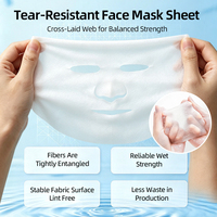 Masque facial en coton 100 % non allergène, blanc, absorbant, doux, vierge, pour salon de beauté - Vente en gros usine