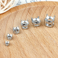 Neue 316L Edelstahl Klaue Blank 6mm Zirkon Basis Leere Schmuck komponenten 50 Stück Tasche für DIY Einstellung