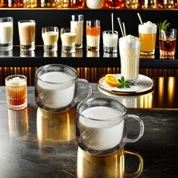 Mug en verre borosilicate à double paroi avec poignée, personnalisable avec logo, 300 ml, compatible micro-ondes et lave-vaisselle, transparent, classique, cadeau idéal pour le thé, vente chaude Xipan