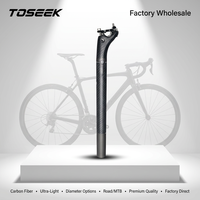 TOSEEK Tiges de Selle VTT et Vélo de Route en Fibre de Carbone Diamètre 27.2mm/30.8mm/31.6mm Décalage 0/20mm Longueur 350/400mm Légères Course OEM