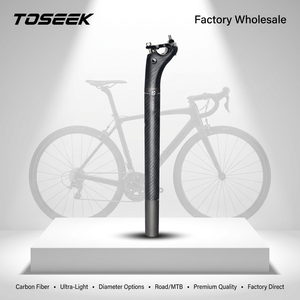 Tubos de sillín de fibra de <span class=keywords><strong>carbono</strong></span> TOSEEK para bicicletas de montaña y carretera, diámetro de 27,2 mm/30,8 mm/31,6 mm, desplazamiento de 0/20 mm, longitud de 350/400 mm, ligeros, para carreras, OEM - Product Image 1