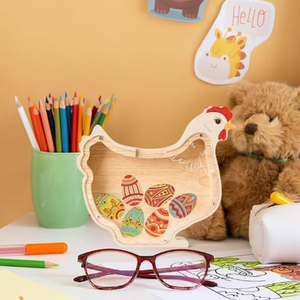 Salvadanaio in legno a forma di gallina - Product Image 5