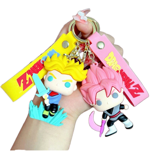 Custom 3D Cartoon Japanese <b>Anime</b> Eco-Friendly Durable PVC Alloy Carabiner <b>Keychain</b> Cute Backpack Pendant Gifts Dragon Ball - Product Image 1