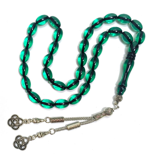 ลูกประคำมุสลิม 33 เม็ด ทำจากเรซิ่นสีเขียว สร้อยข้อมือมิสบาฮ์อิสลาม สำหรับการสวดมนต์สรรเสริญพระอัลเลาะห์ สินค้าขายดี - Product Image 4