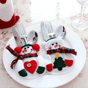 Sac à <span class=keywords><strong>couverts</strong></span> <span class=keywords><strong>de</strong></span> noël mignon bonhomme <span class=keywords><strong>de</strong></span> neige argenterie porte-vaisselle couteau fourchette sac pochette décor pour la maison <span class=keywords><strong>Table</strong></span> à dîner - Product Image 3