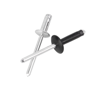 Rivets à tête bombée pliante triple de 5,0 mm, 5,2 mm, 3/16 po, 25 mm de long, avec rondelle noire, mandrin de rupture et tête saillante - Product Image 2