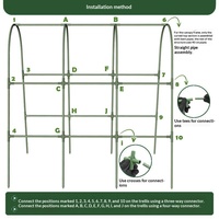 Arche de jardin extérieure en métal et plastique avec treillis pour plantes grimpantes, concombre, fruits, légumes et filet anti-insectes
